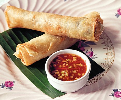 Chicken and prawn rolls