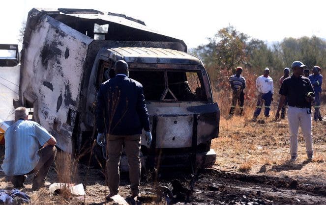 Cash-in-transit robbers bombed G4S vehicle A cash-in-transit vehicle along Main Reef next to Jerusalem informal settlement