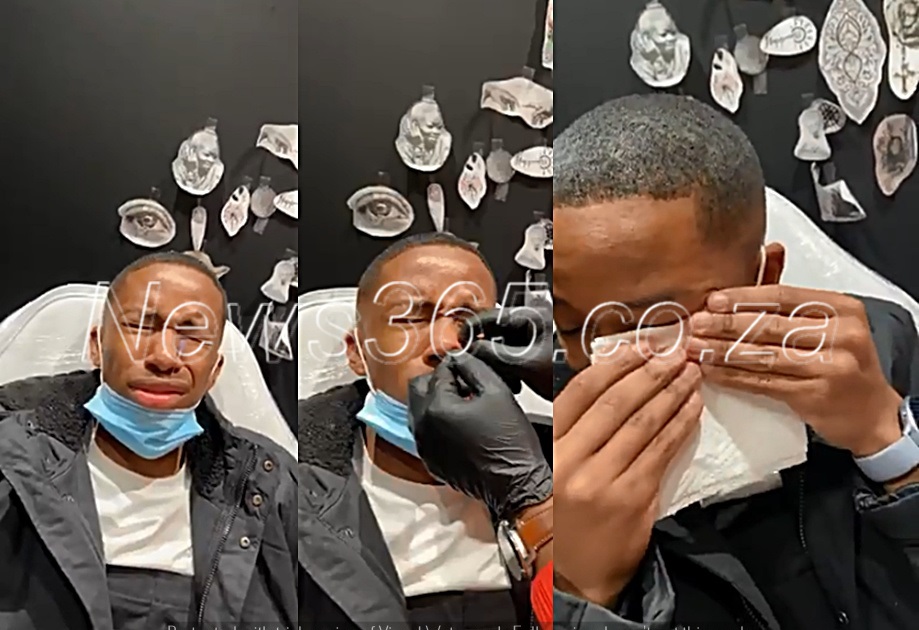 Lasizwe shed tears during painful nose piercing process
