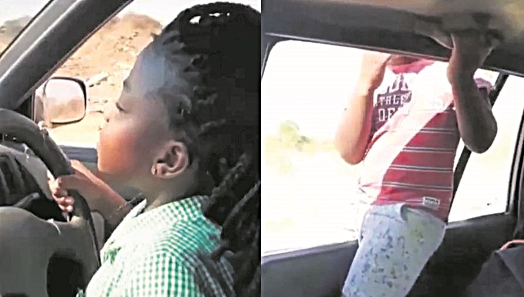 Father who recorded Kid driving car while others sitting on the roof in trouble