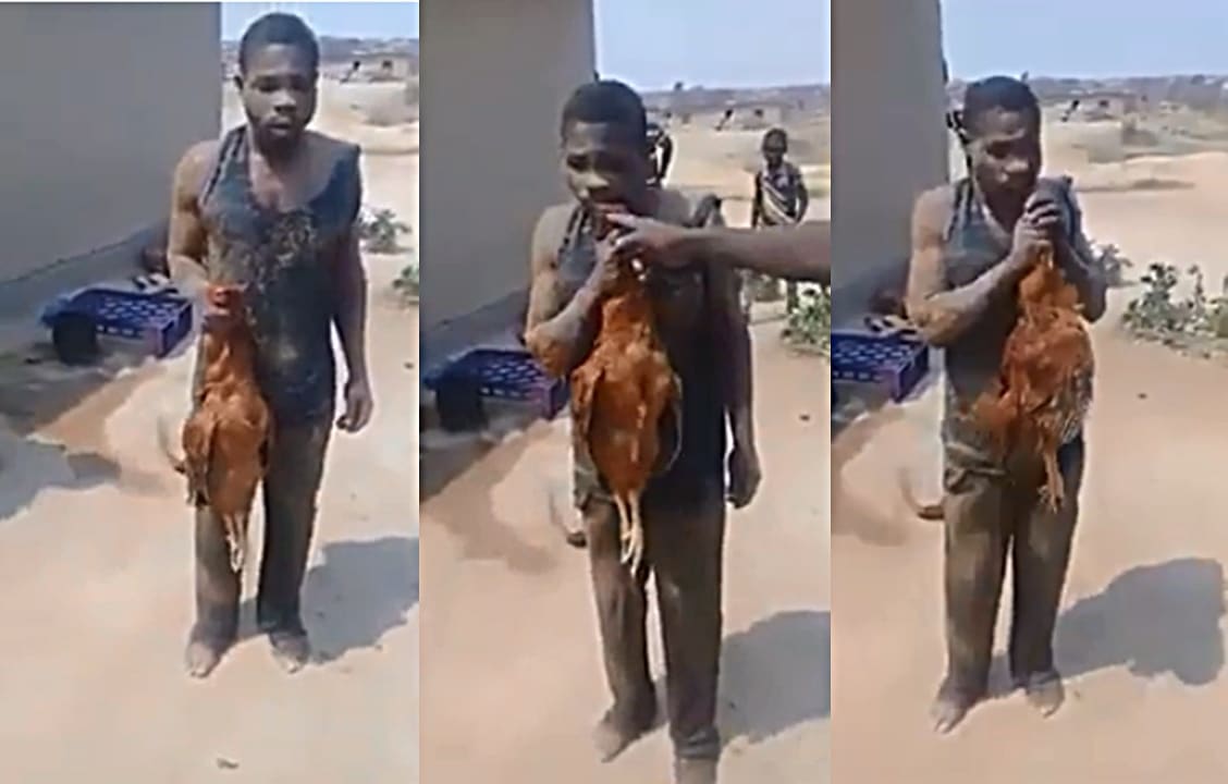 Man who stole Chicken forced to eat it raw by angry mob