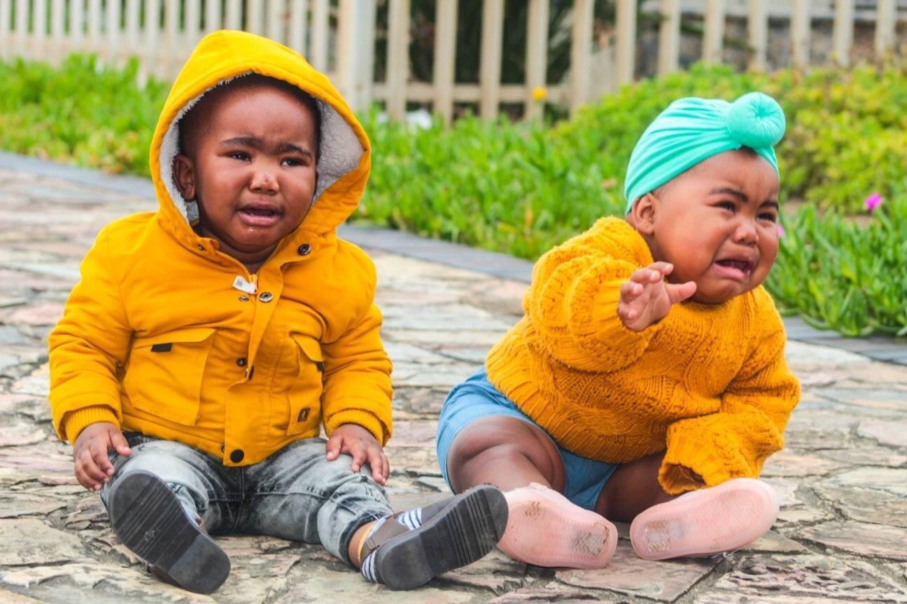 Twins not having it (crying)