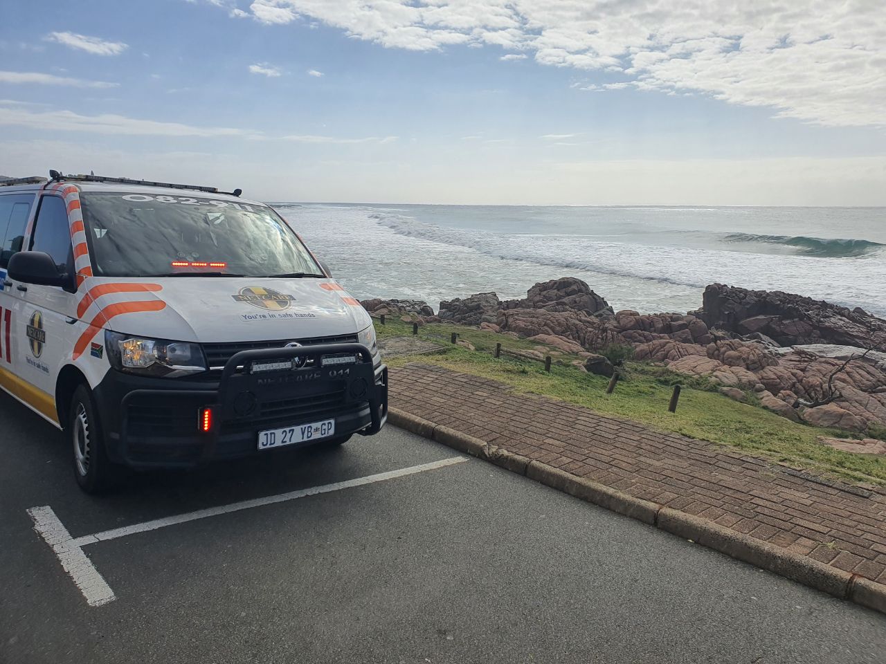 Man injured after falling off rocks