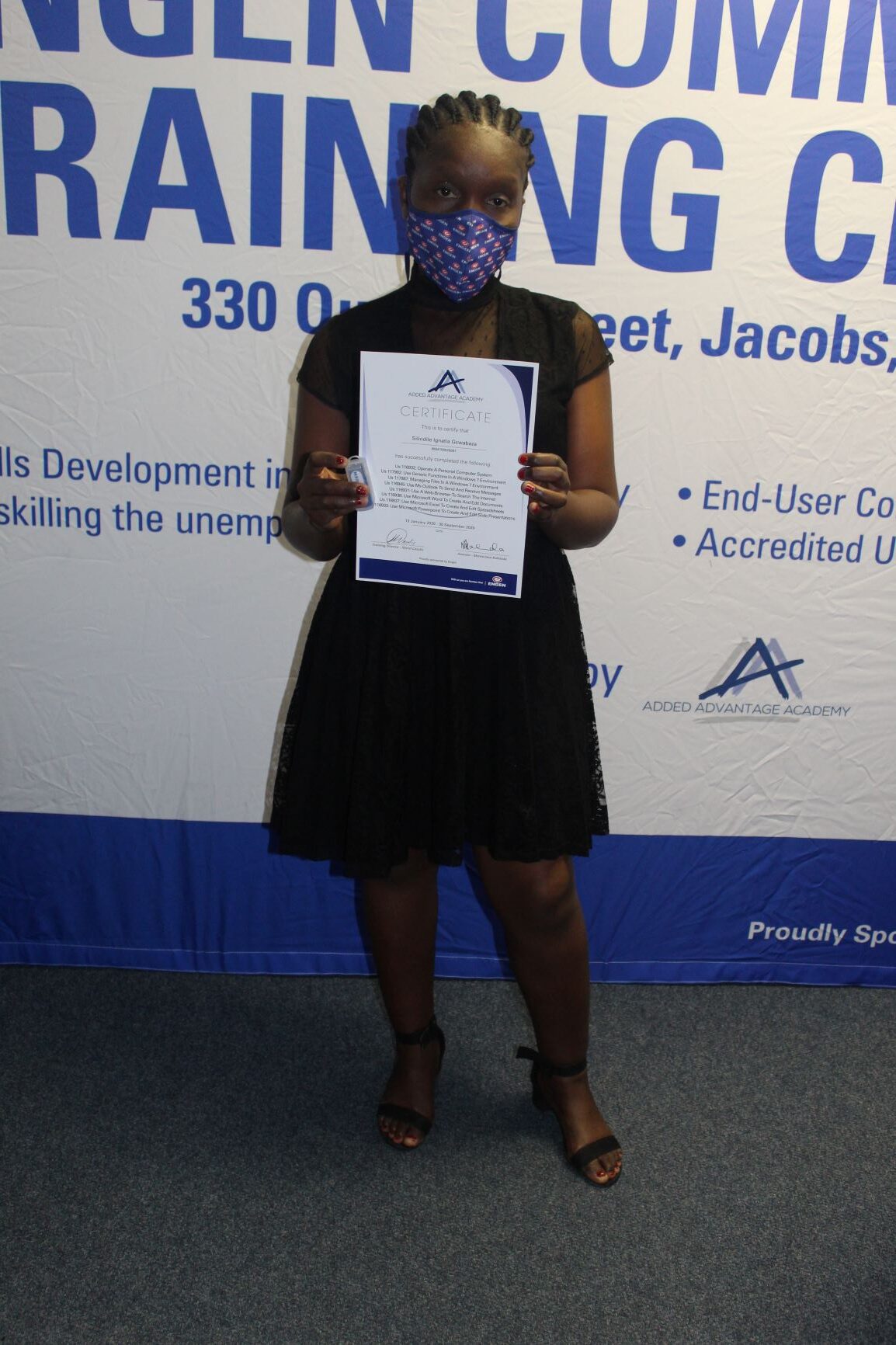 Top achiever Silindile Ignatia Gcwabaza graduated from the Engen Computer School