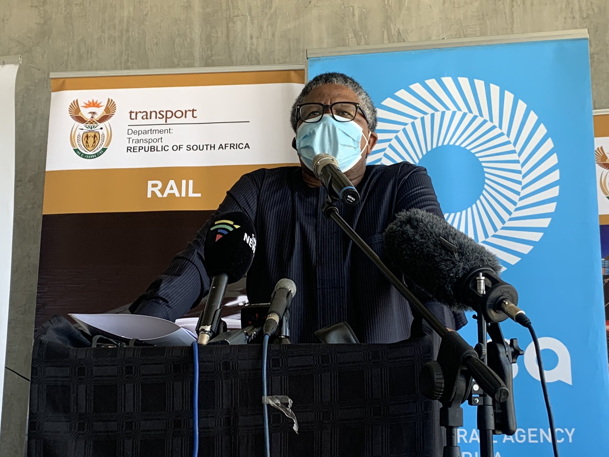 Transport Minister Fikile Mbalula speaking at the opening of the Rail Traffic Control Centre in Cape Town