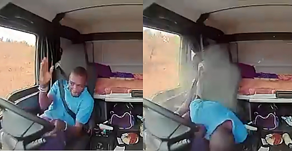 Truck driver dodges bullets as hijackers shoot at him