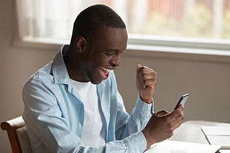 man enjoying chat on the phone