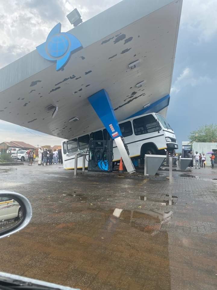 Global petrol station roof has collapsed