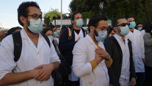 Hundreds of medics protested in Tunisia