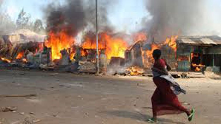 informal settlement on fire