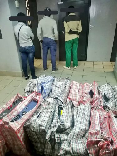 suspects caught in possession of cellphone tower batteries