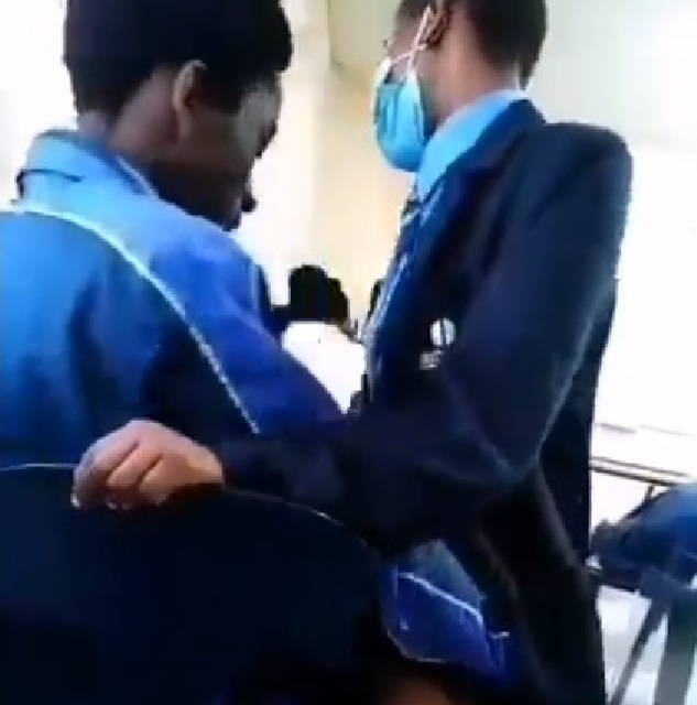 2 students caught on camera doing it in the class