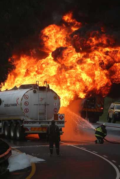 Clean-up operations under way on the N3 following tanker fire