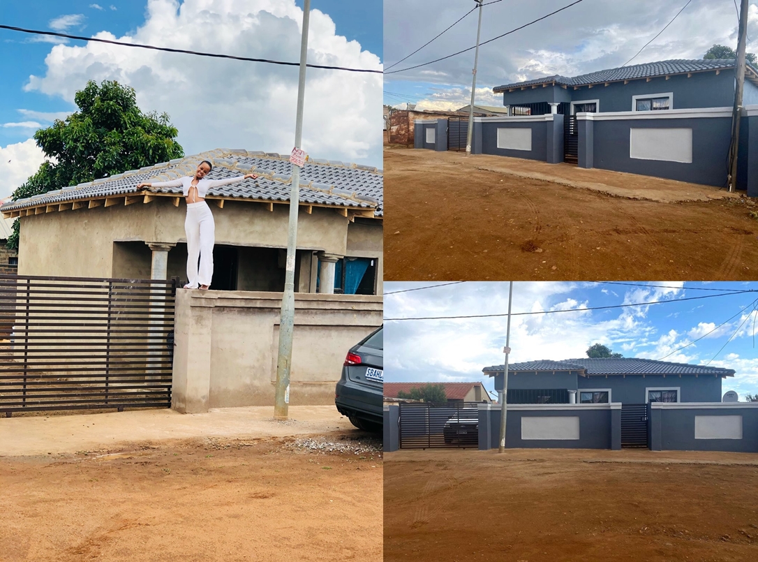 Ntando Duma over the moon as her mom's house she is building is almost done