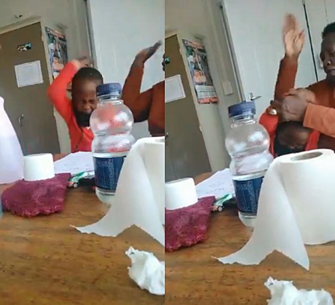 Teacher caught on camera slapping a young Grade R boy