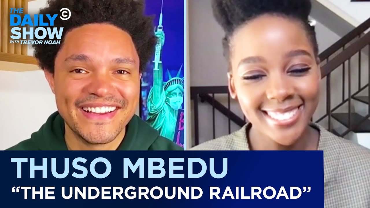 Trevor Noah chats to Thuso Mbedu on The Daily Show