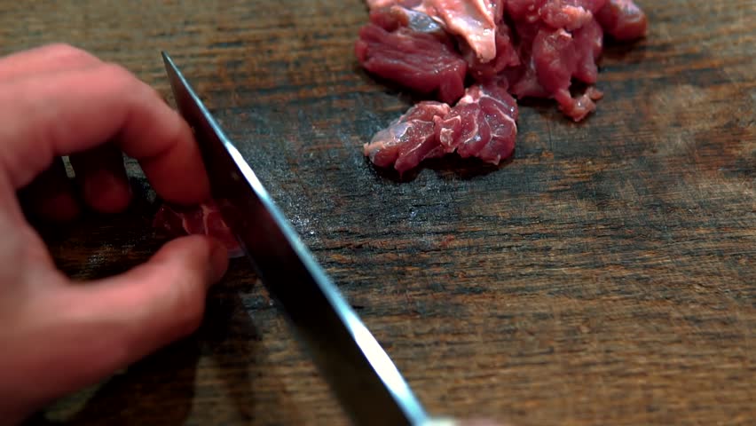 cutting meat