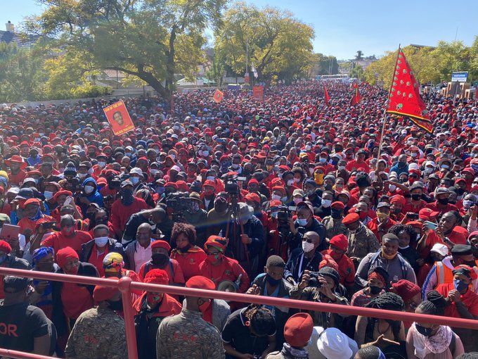 EFF vaccine protest