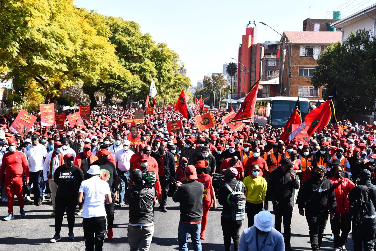 EFF vaccine protest