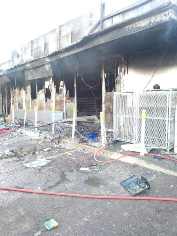 looted and torched business