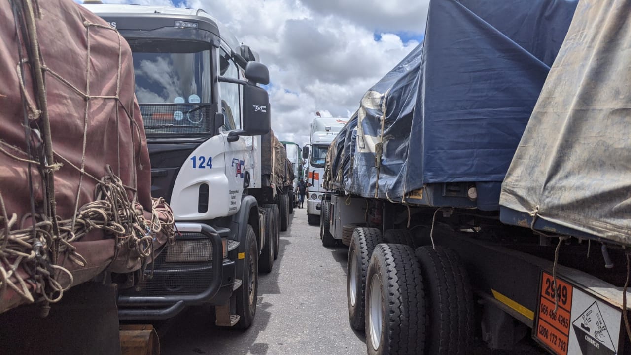 trucks at Beitbridge border