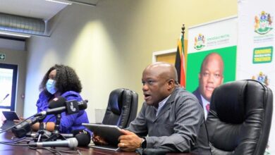 KZN health MEC Nomagugu Simelane-Zulu and Premier Sihle Zikalala