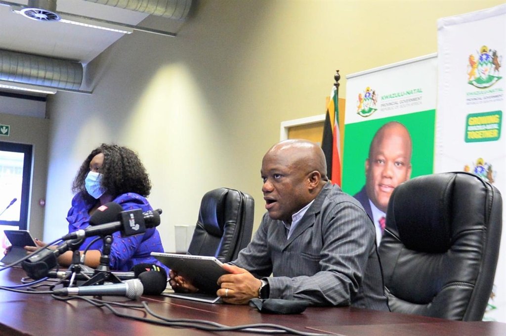 KZN health MEC Nomagugu Simelane-Zulu and Premier Sihle Zikalala