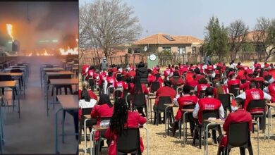 Video: Pupils set school hall on fire to try to avoid exam, drama as they end up writing it outside