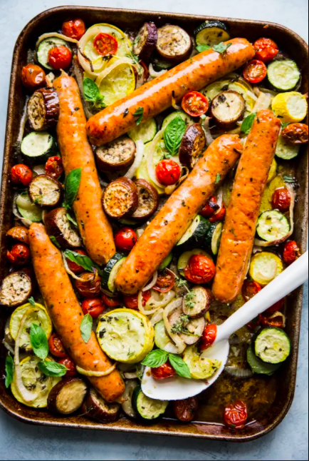 Ratatouille Sheet Pan Dinner With Sausage
