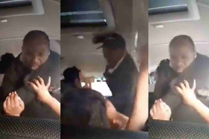 man beats up woman in the taxi