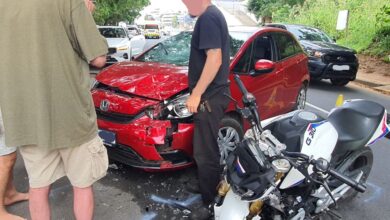 Motorcyclist seriously injured