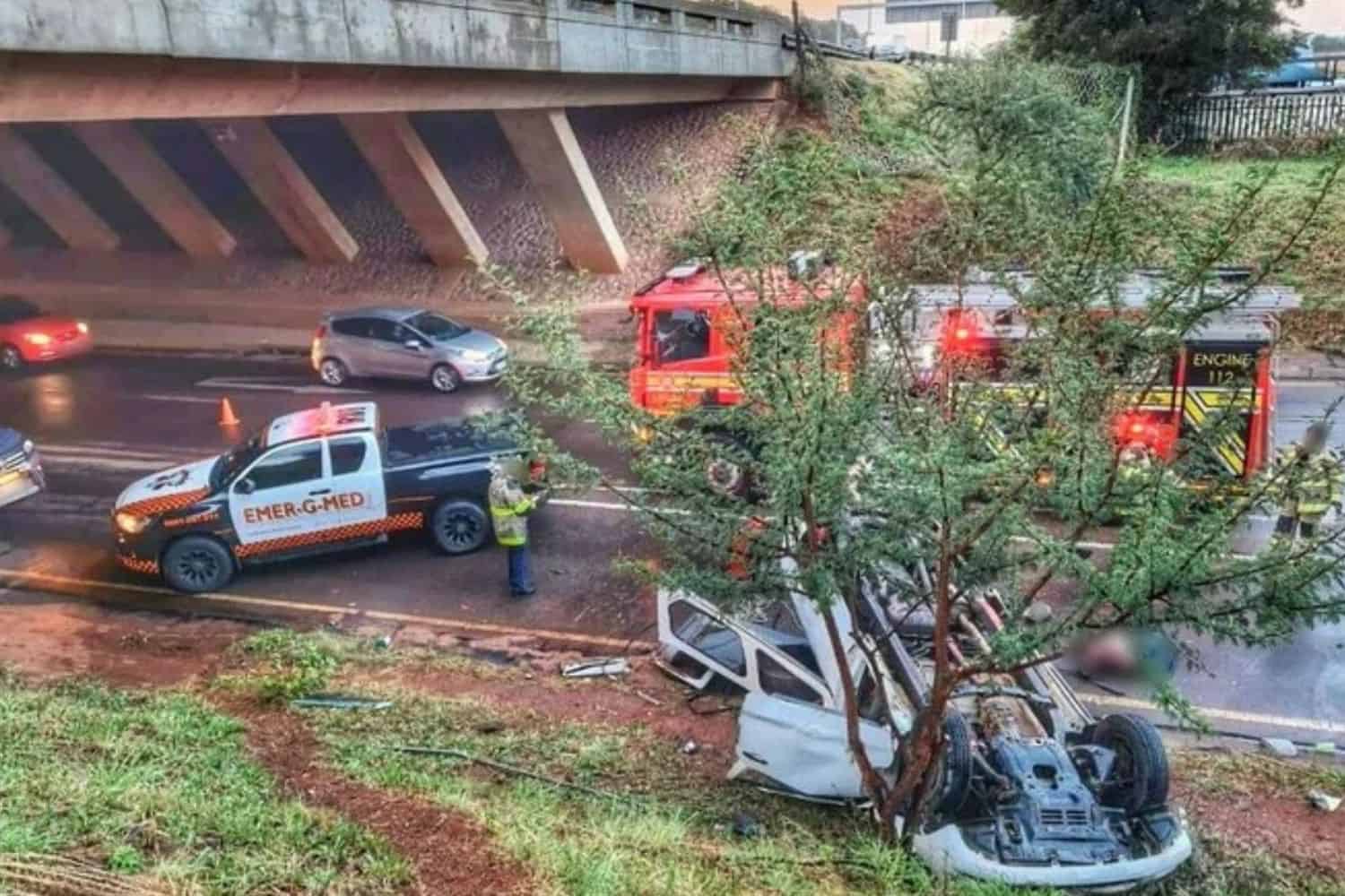 Passenger killed and driver critical after vehicle flies off N1 highway