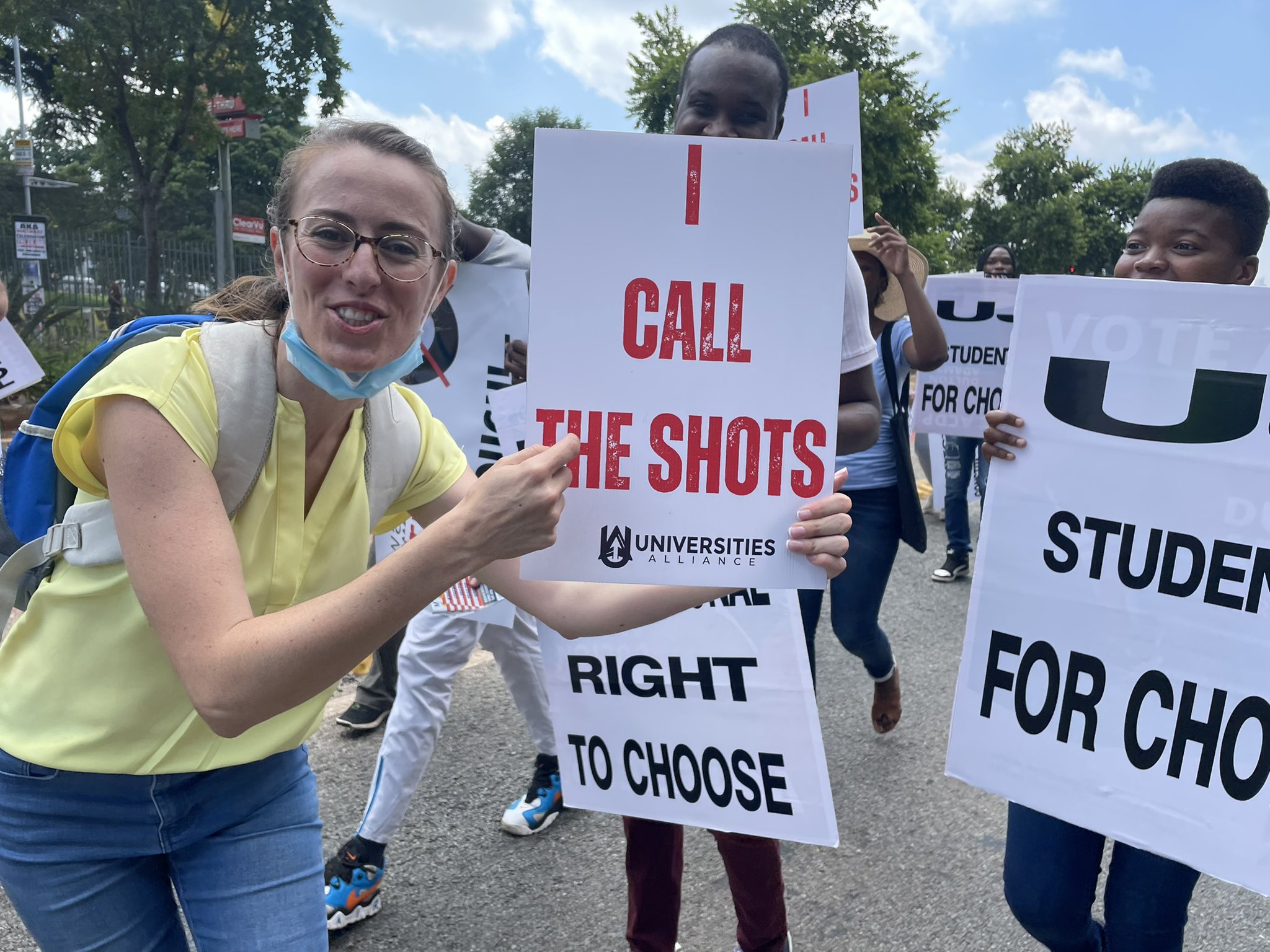 Students protest at the University of Johannesburg