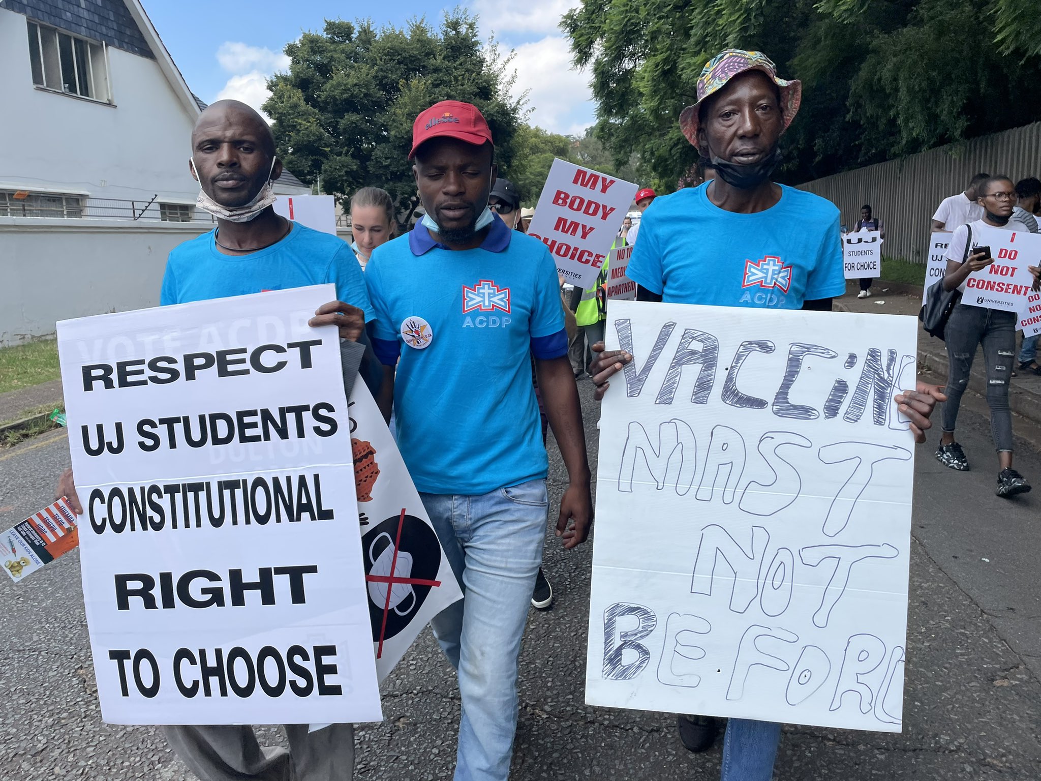 Students protest at the University of Johannesburg