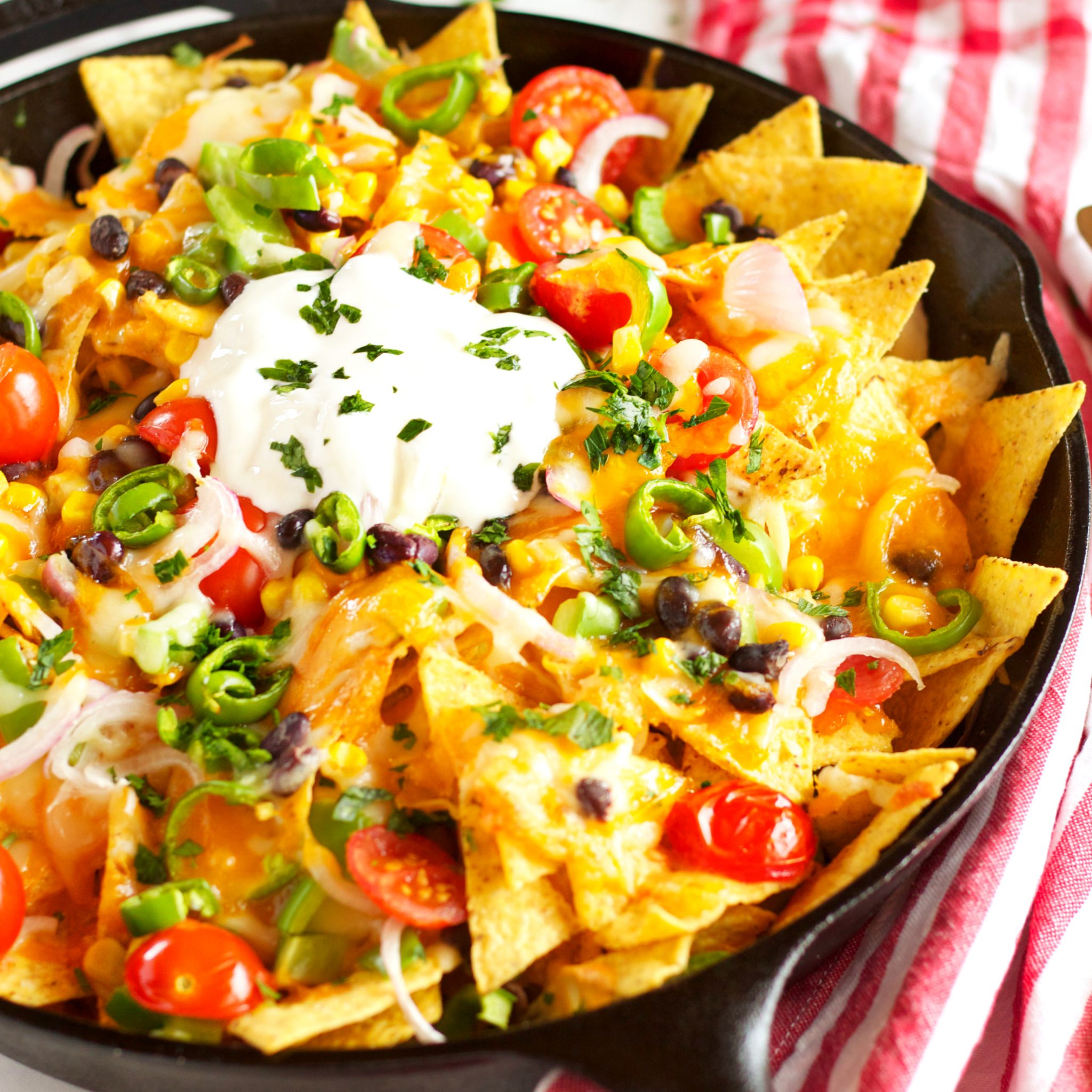 Healthy vegetarian nachos