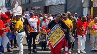 #NationalShutdown: Durban streets painted red as KZN trade unions join national shutdown