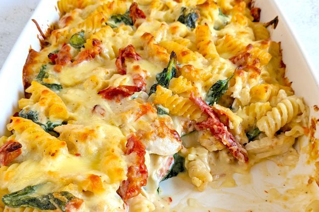 Tuscan chicken pasta bake recipe