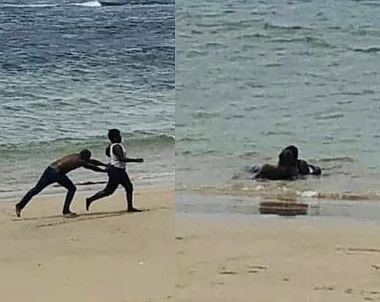 Couple's sweetest moment at the beach has Mzansi in stitches - Photo