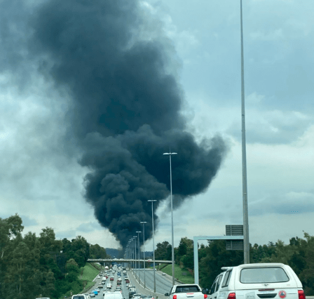 Fuel tank bursts into flames after collision on N1 highway