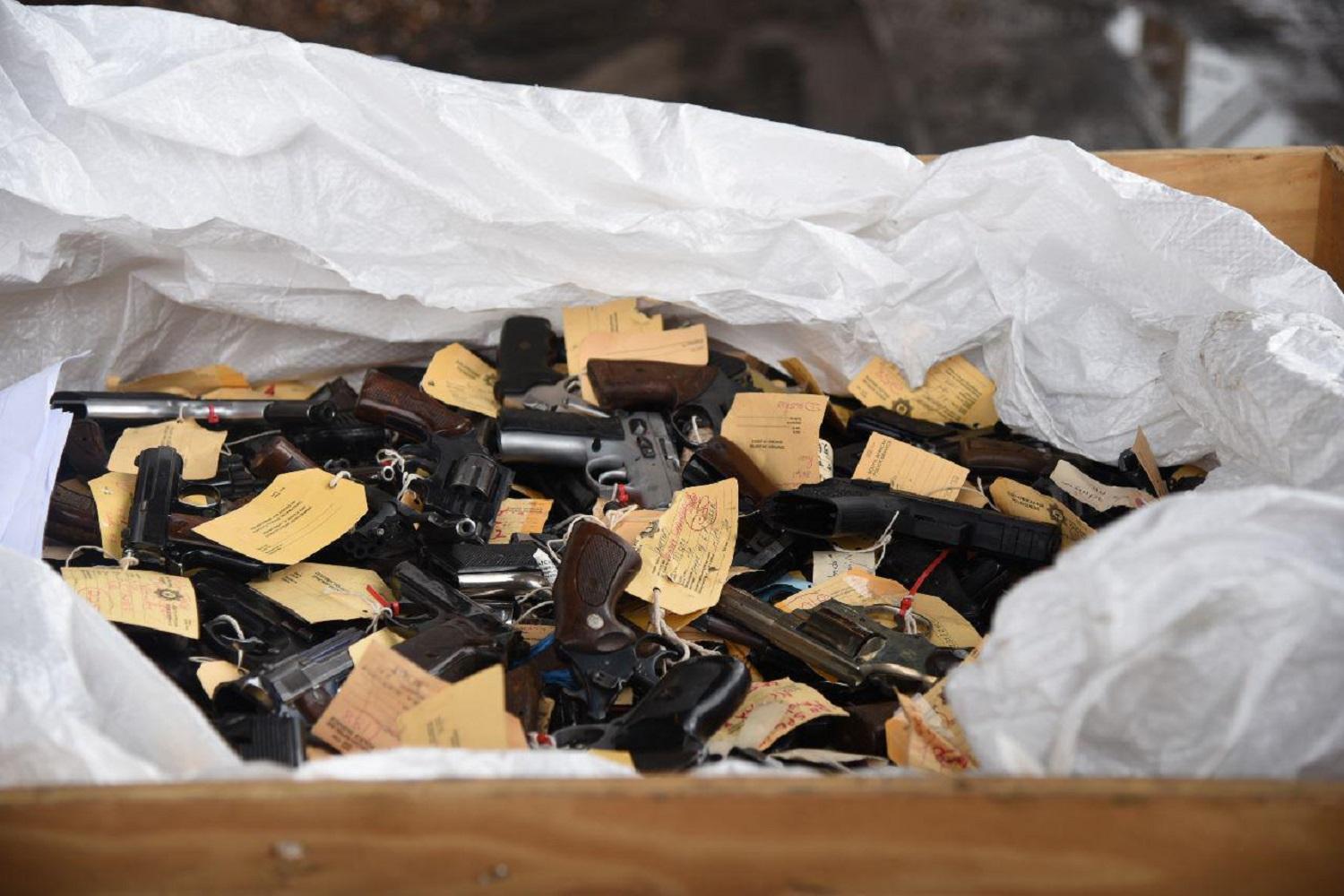 Police destroy over 18 000 illegal firearms in bid to curb gun violence