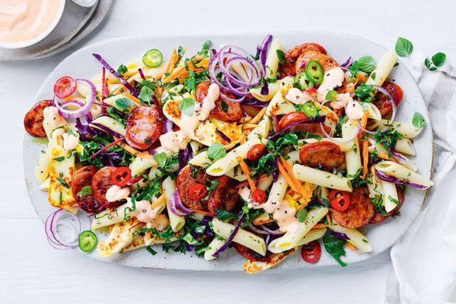 Portuguese-style chorizo pasta salad recipe
