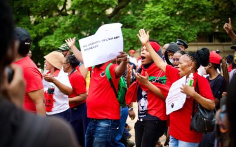 Nehawu members have been protesting for higher wages