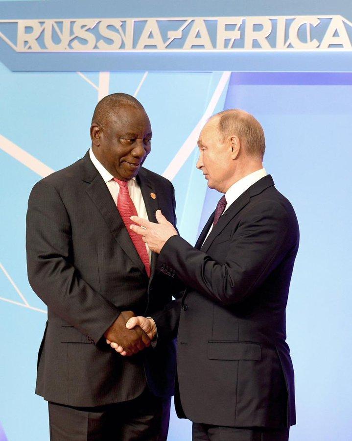Cyril Ramaphosa and Putin