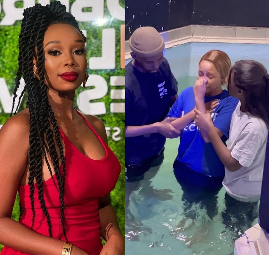 Candice Modiselle gets baptized