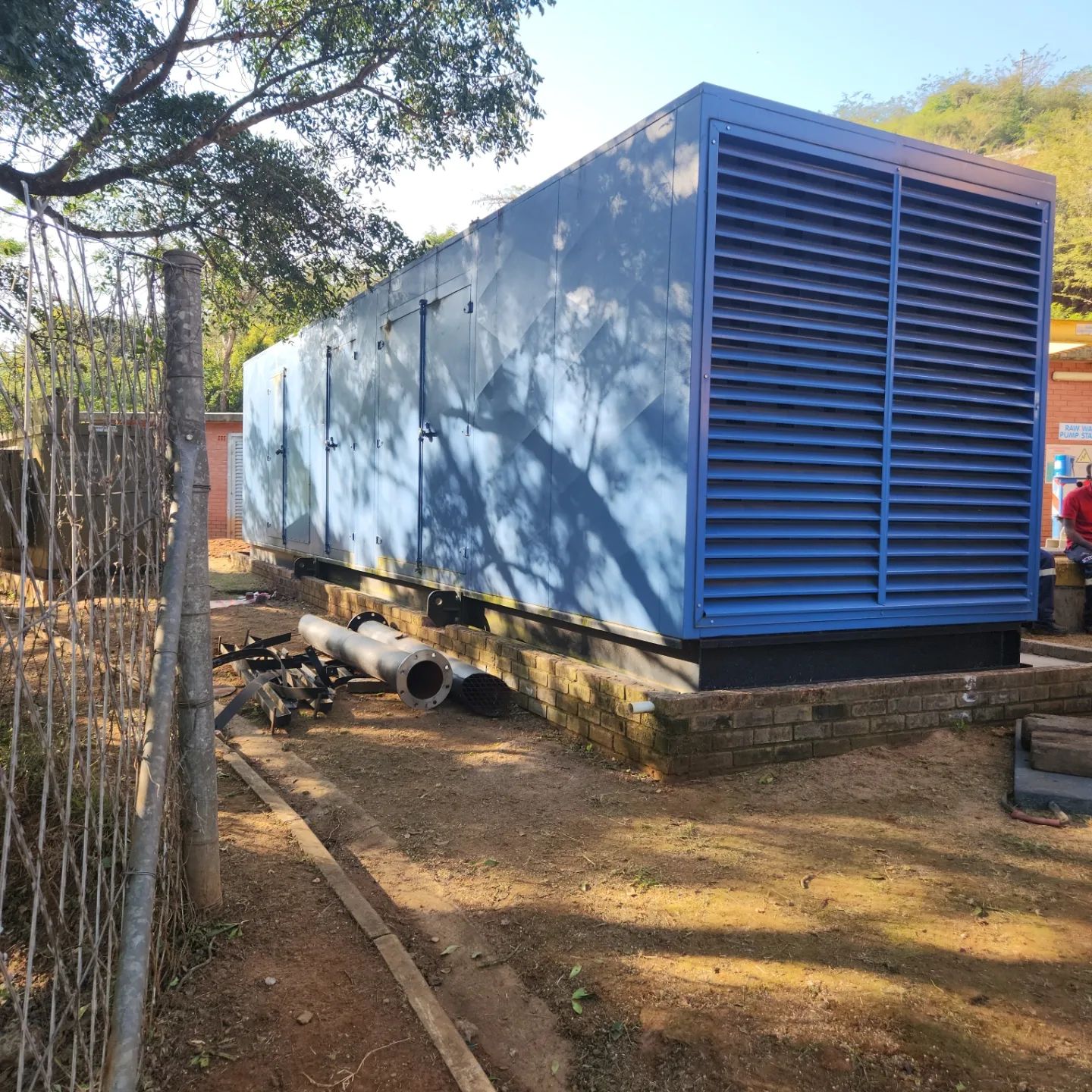Generator moved to dam to pump raw water during load shedding & power outages