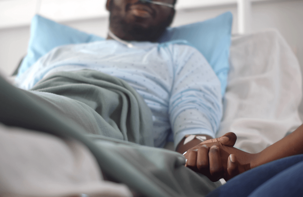 man hospital bed