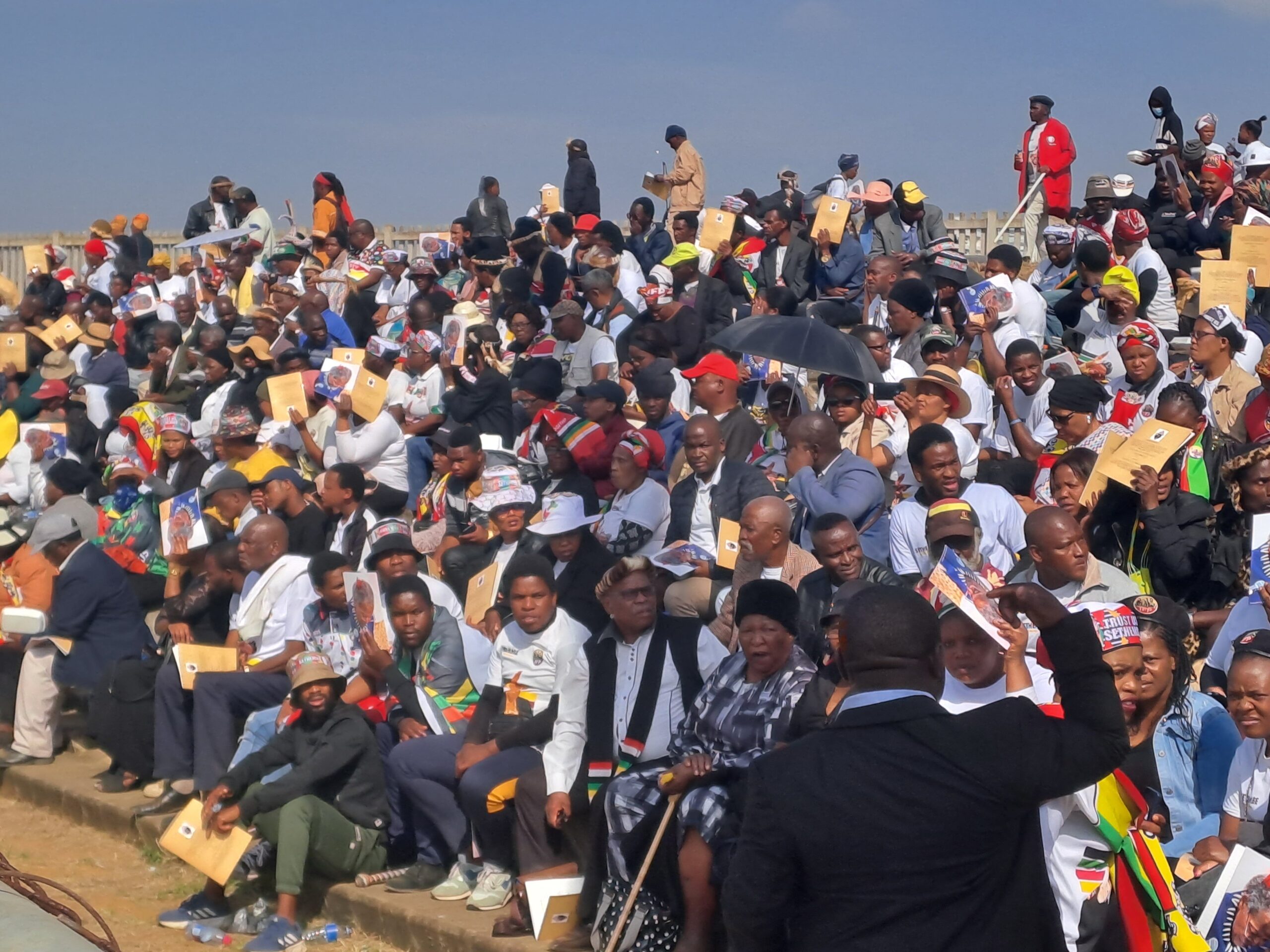 IFP supporters have almost filled up the stadium in Ulundi, where the funeral of Prince #MangosuthuButhelezi