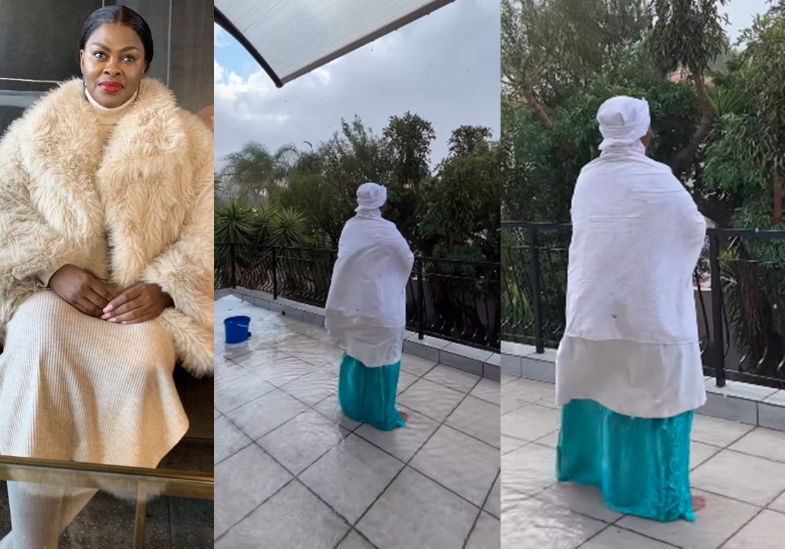 Dawn Thandeka King stands in a heavy storm to meet God