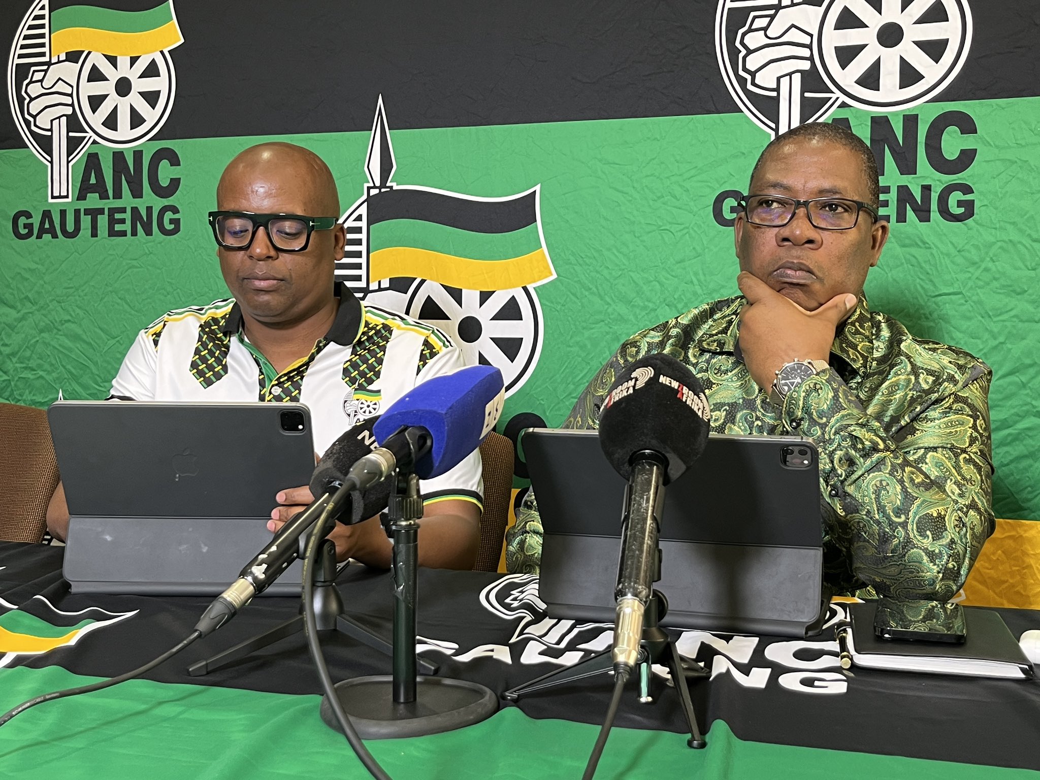 Gauteng ANC secretary Thembinkosi Nciza and Panyaza Lesufi