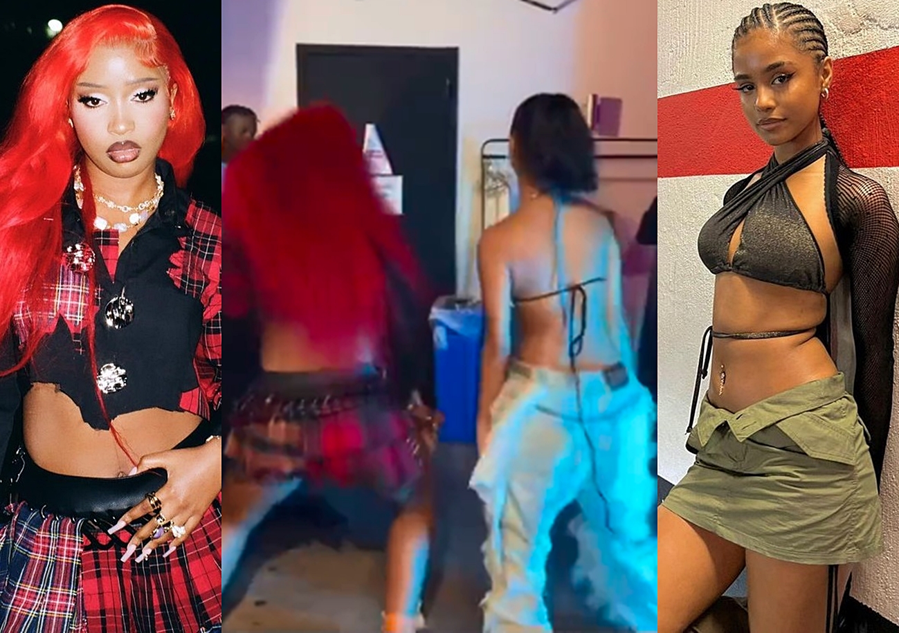 Tyla and Uncle Waffles do the 'Water Dance' challenge